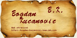 Bogdan Kucanović vizit kartica